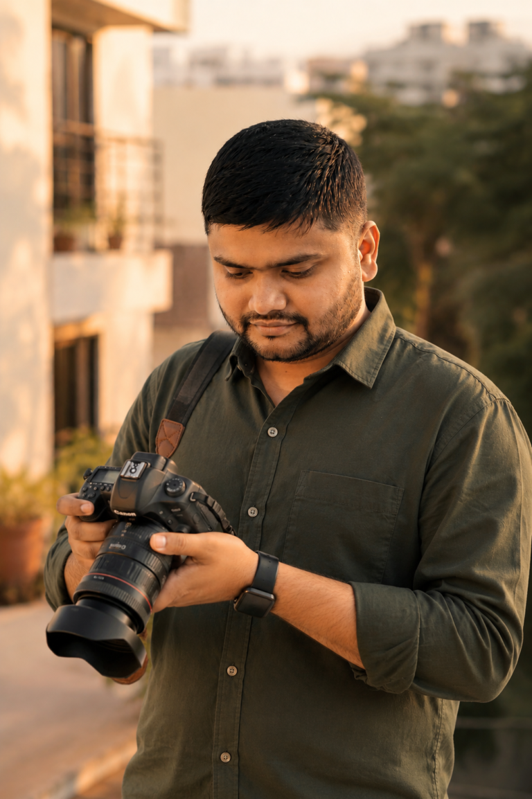 professional photographer with a DSLR camera