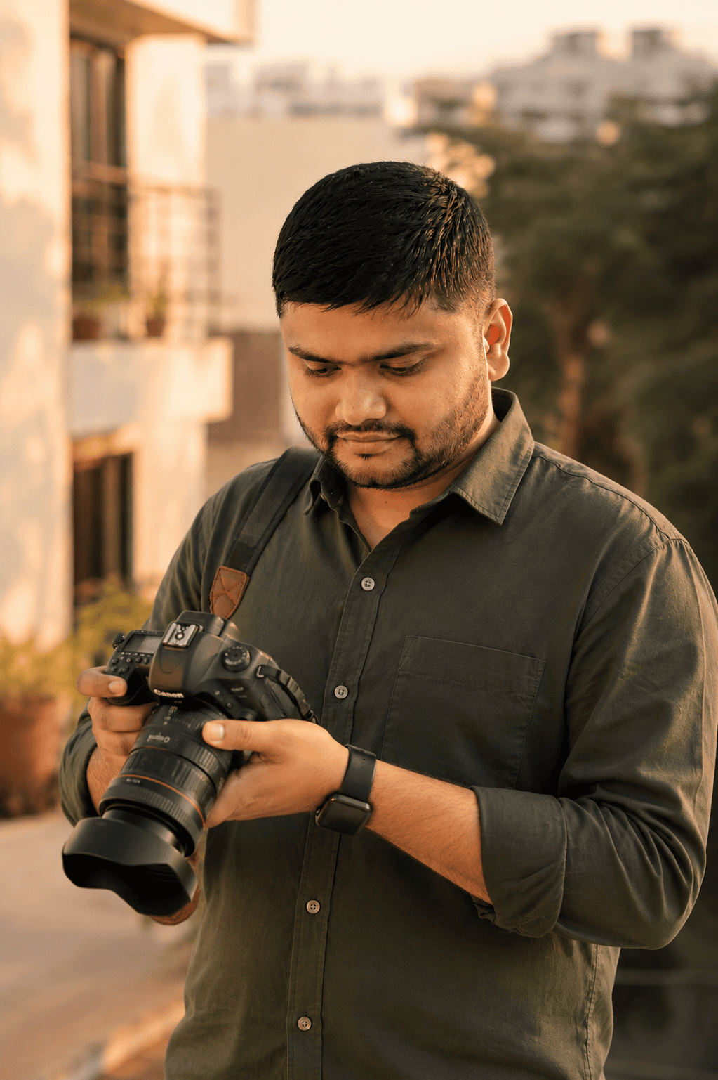professional photographer with a DSLR camera